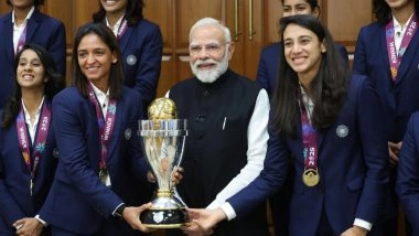 PM Narendra Modi Meets India's ICC Women's World Cup 2025-Winning Members At Lok Kalyan Marg (See Pics)
