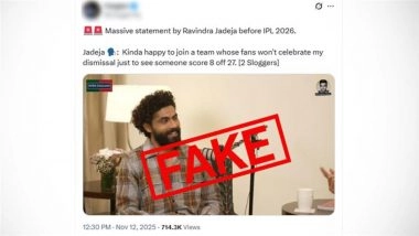 Did Ravindra Jadeja Say He Is 'Happy To Join A Team Whose Fans Won't Celebrate My Dismissal', Taking Dig at MS Dhoni Amid Reports of Him Joining Rajasthan Royals From CSK Ahead of IPL 2026?