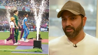 Rohit Sharma Shares Words Of Inspiration For India Women's Team Cricketers As He Attends IND-W vs SA-W ICC Women's World Cup 2025 Final (Watch Video)