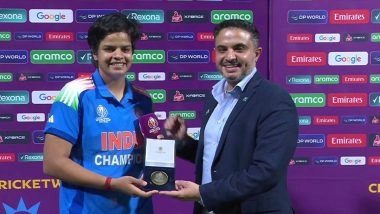 Shafali Verma Wins Player of the Match Award in IND-W vs SA-W ICC Women's World Cup 2025 Final Match