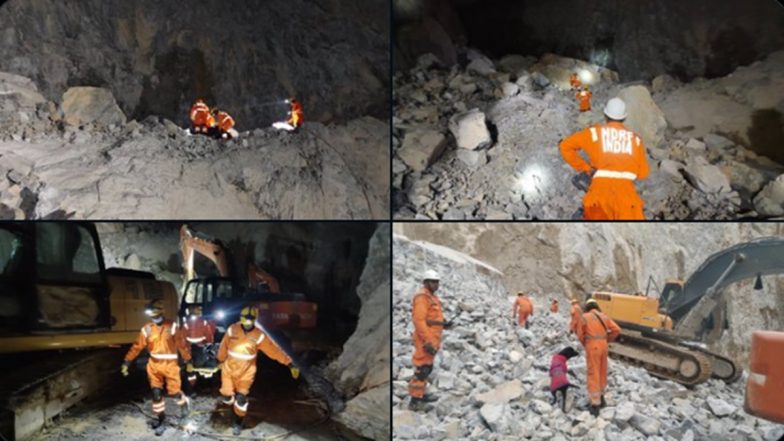 Sonbhadra Mine Collapse: NDRF, SDRF Intensify Operations After Stone Mine Collapses in Uttar Pradesh; Families Wait in Anguish