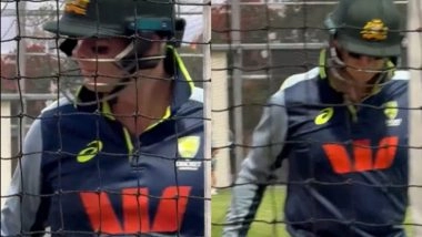 Steve Smith Wears ‘Eye Black Strips’ in Training Ahead of AUS vs ENG Day-Night Ashes 2025–26 Test in Brisbane (Watch Video)