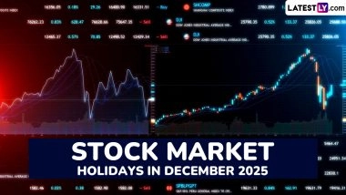 Stock Market Holidays in December 2025: NSE and BSE To Remain Closed for 9 Days; Check List of Share Market Holiday Dates