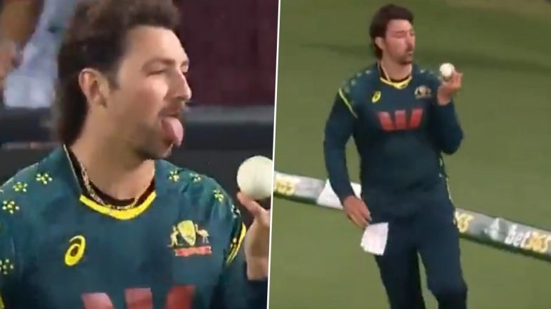 Tim David Makes 'Licking the Ball' Gesture After Taking Suryakumar Yadav's Catch Near Boundary Line During IND vs AUS 4th T20I 2025 (Watch Video)