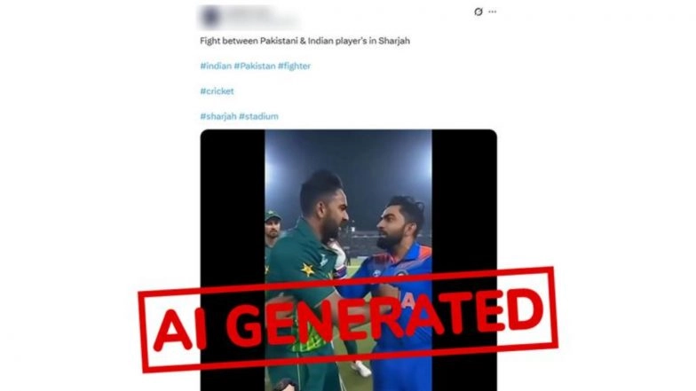Fact Check: Did India and Pakistan Engage in On-Field Fight During Cricket Match in Sharjah? Here's The Truth Behind Viral Video