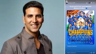 ICC Women’s World Cup 2025: Akshay Kumar Applauds Team India’s Historic Win, Says 'So Proud of Our Unstoppable Women in Blue' (View Post)