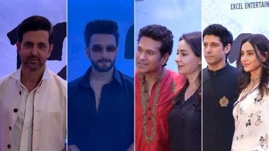 '120 Bahadur' Screening: Hrithik Roshan, Ranveer Singh and Sachin Tendulkar Attend Farhan Akhtar’s War Drama Premiere (Watch Video)