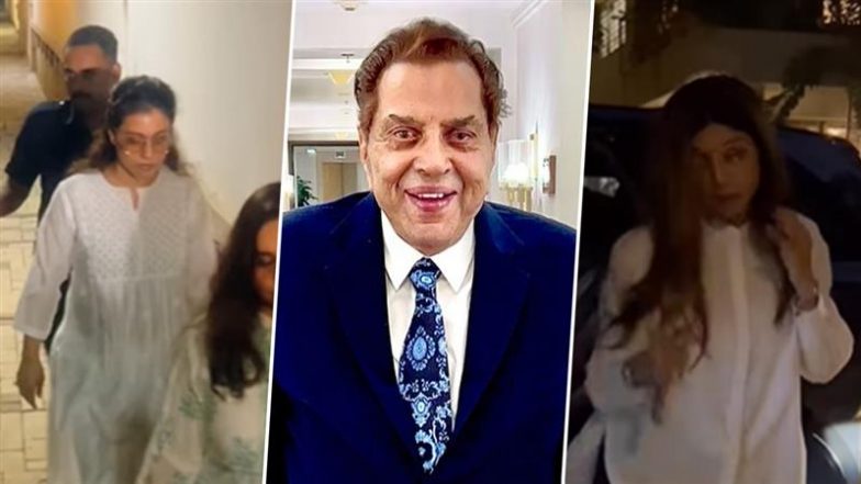 Dharmendra Passes Away: Kajol and Shilpa Shetty Visit Deol Residence to Pay Condolences (Watch Video)