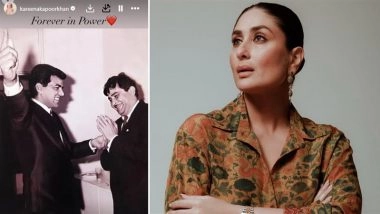 Kareena Kapoor Khan Pays Tribute to Dharmendra With Vintage Photos of Him and Her Late Grandfather Raj Kapoor; Says ‘Forever in Power’ (View Pic)