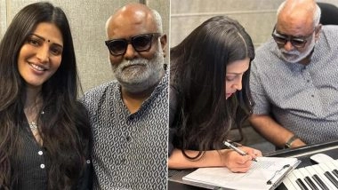 ‘Globe Trotter’: Shruti Haasan Reveals How MM Keeravani Surprised Her by Playing Father Kamal Haasan’s Iconic Nayagan Track During Recording; Says, 'That Moment Was Super Special' (View Post)
