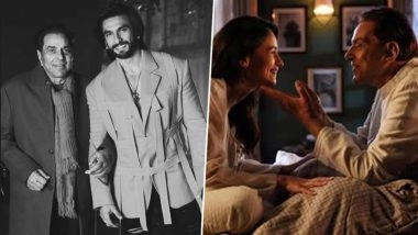 Dharmendra Passes Away: Ranveer Singh and Alia Bhatt Share Heartfelt Memories from 'Rocky Aur Rani Kii Prem Kahaani' Sets With Actor (View Pics)