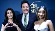 &lsquo;The Tonight Show&rsquo;: Nora Fatehi Makes a Stunning Debut With Shenseea, Poses With Jimmy Fallon (View Pics)