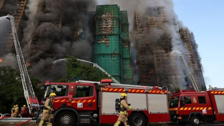 Hong Kong Tai Po Apartment Fire: Death Toll in Wang Fuk Court Building Blaze Rises to 55, Rescue Operation Underway