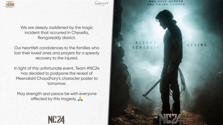 Chevella Bus Tragedy: Naga Chaitanya’s #NC24 Team Postpones Meenakshi Chaudhary’s Character Reveal After Fatal Accident (View Post)