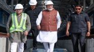 PM Narendra Modi Visits Under-Construction Surat Bullet Train Station in Gujarat; Reviews Progress of Mumbai-Ahmedabad High-Speed Rail Corridor (Watch Video)