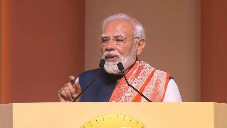 'India Is Witnessing Cultural Renaissance, Experiencing Pivotal Moment in Its History', Says PM Narendra Modi After Unveiling 77-Feet Statue of Lord Ram in Goa (Watch Video)