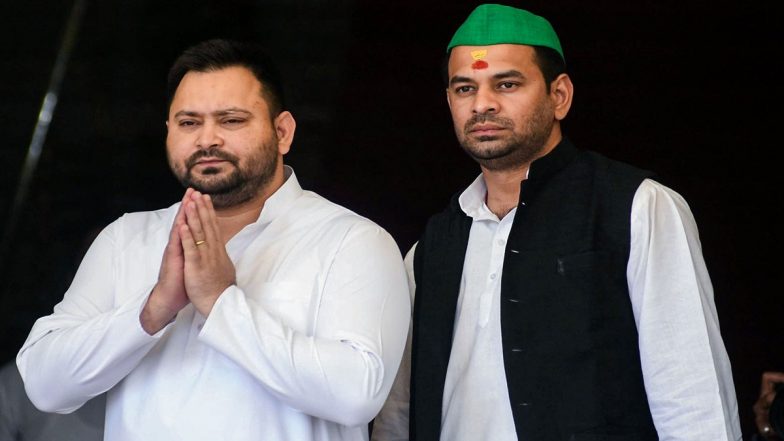 Bihar Election Result 2025: Lalu Prasad Yadav’s Sons Tejashwi Yadav and Tej Pratap Yadav Find Tough to Hold Ground; BJP’s Deputy CMs Samrat Choudhary and Vijay Kumar Sinha Inch Closer to Win in State