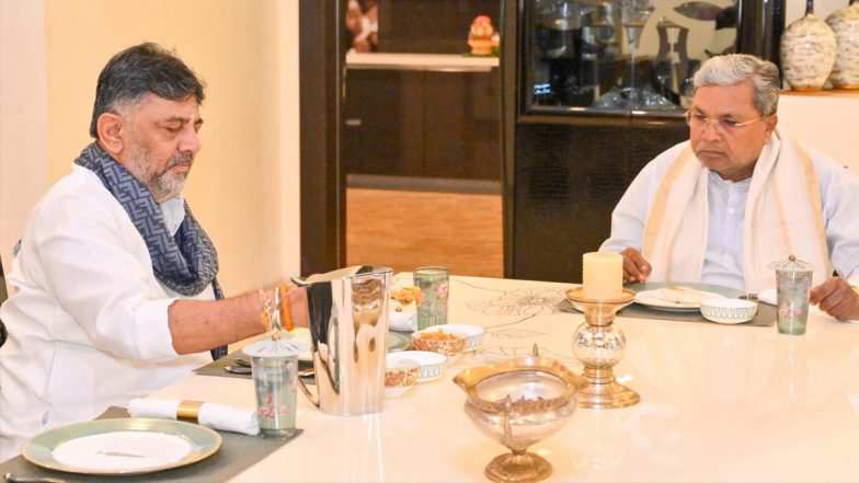DK Shivakumar-Siddaramaiah Affirm Commitment to ‘Good Governance’ Over Idli-Nati Chicken Breakfast Amid Power Tussle Between Two for Karnataka CM Post (See Pics)