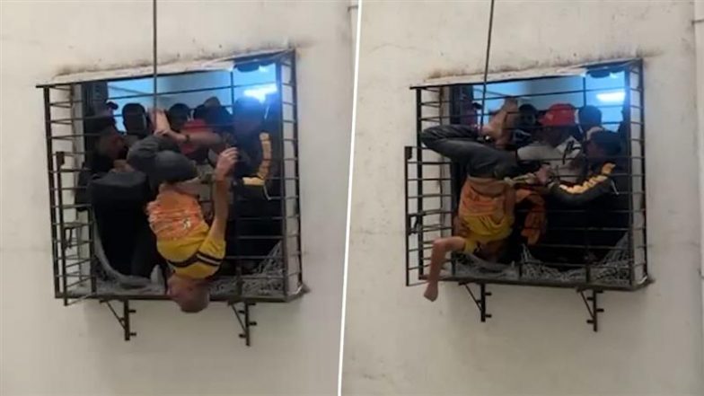 Surat Man Survives 10-Storey Fall After Getting Caught on 8th-Floor Window Grill, Heart-Stopping Video Surfaces