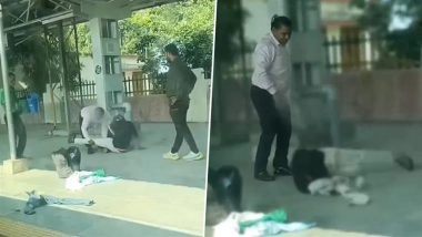 Ujjain: GRP Constable Caught on Camera Thrashing Disabled Man at Madhya Pradesh’s Nagda Railway Station, Suspended After Video Goes Viral