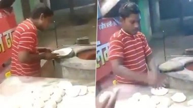 Aligarh Spit-Gate: Man Seen Spitting on Rotis Before Placing Them in Tandoor in Uttar Pradesh, Arrested (Watch Video)