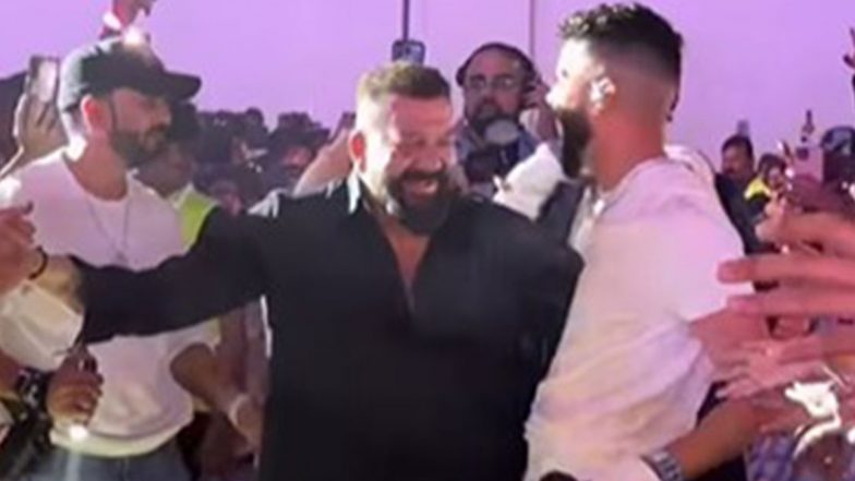Sanjay Dutt Makes Special Appearance at Punjabi Singer AP Dhillon’s Concert in Mumbai, Crowd Goes Crazy (Watch Video)
