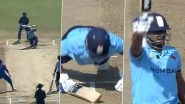 Sarfaraz Khan Brings Out Push-Up Celebration After Slamming Fastest-Ever Fifty For Mumbai in SMAT, Achieves Feat off 15 Balls During MUM vs RAJ Match (Watch Video) Sarfaraz Khan Brings Out Push-Up Celebration After Slamming Fastest-Ever Fifty For Mumbai in SMAT, Achieves Feat off 15 Balls During MUM vs RAJ Match (Watch Video)