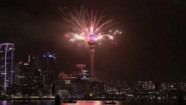 New Zealand Welcomes 2026 With Spectacular Fireworks as Auckland Rings in New Year With Dazzling Display Over Iconic Sky Tower (Watch Videos)