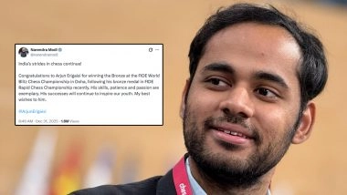 PM Narendra Modi Congratulates Arjun Erigaisi for Securing Bronze at FIDE World Blitz Championship 2025