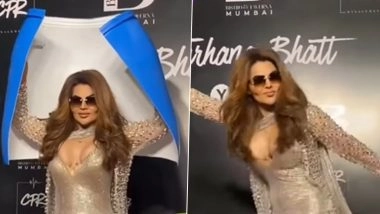 Rakhi Sawant Joins ‘Dhurandhar’ Song ‘FA9LA’ Trend! ‘Bigg Boss 14’ Actress Recreates Akshaye Khanna’s Viral Entry Scene, Threatens Jaya Bachchan With ‘Blue Drum’ at Mumbai Event (Watch Video)