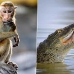 Odisha: Monkeys Risk Lives, Leap Into River to Save One of Their Own From Crocodile’s Attack (Watch Video)
