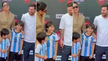Kareena Kapoor Khan Meets Football Legend Lionel Messi in Mumbai With Sons Taimur and Jehangir; Shares Adorable Fan Moment With the ‘G.O.A.T’ (View Post)