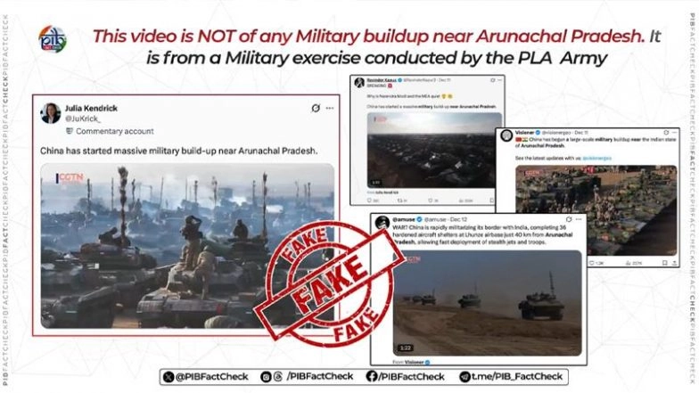 Has China Started Massive Military Build-Up Near Arunachal Pradesh? PIB Fact Check Reveals Truth Behind Viral Video