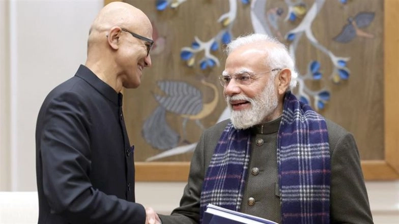 Satya Nadella Announces USD 17.5 Billion Microsoft Investment in India Following Talks With PM Narendra Modi on Country’s AI Opportunities and Ambitions