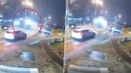 Romania Mercedes Accident: Speeding Vehicle Flies Over Cars, Driver Survives Shocking Crash (Watch Video) Romania Mercedes Accident: Speeding Vehicle Flies Over Cars, Driver Survives Shocking Crash (Watch Video)