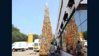 Christmas 2025: 30-Foot-Tall Eco-Friendly Christmas Tree Made of 2,800 Organic Flowering Plants Set Up in Kerala&rsquo;s Malappuram (Watch Video)