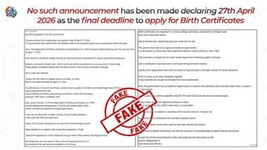 PIB Fact Check: No, Govt Has Not Set April 27, 2026, As Final Deadline To Apply for Birth Certificates