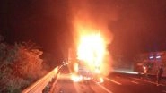 Alwar Road Tragedy: 3 Burnt Alive in 2-Vehicle Collision on Delhi-Mumbai Expressway in Rajasthan Alwar Road Tragedy: 3 Burnt Alive in 2-Vehicle Collision on Delhi-Mumbai Expressway in Rajasthan