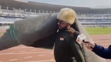 Lionel Messi's GOAT India Tour: Fan Steals Carpet From Salt Lake Stadium To Recover Ticket Money After Kolkata Leg Ends In Chaos (Watch Viral Video)