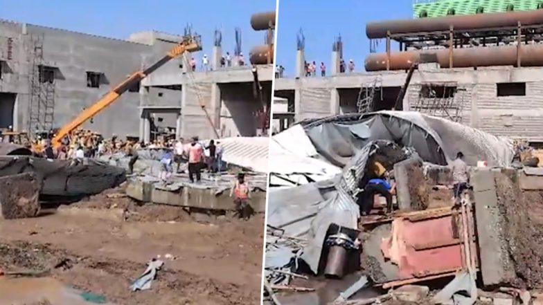 Nagpur Tank Crash: 3 Workers Killed, 6 Injured After Water Tank Collapses at Solar Plant Factory in Maharashtra’s Butibori MIDC (Watch Videos)