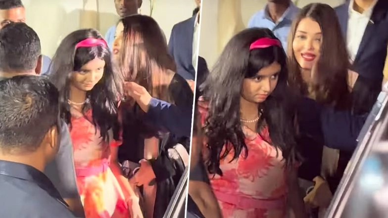 Aaradhya Bachchan Looks Adorable in Pink at School Annual Day As Aishwarya Rai, Abhishek Bachchan and Amitabh Bachchan Turn Proud Cheerleaders (Watch Video)