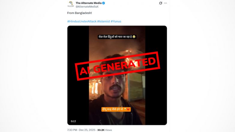 Hindu Man Pleads for Life in Bangladesh After Amrit Mondal’s Killing? Fact Check Reveals Viral Video Is AI-Generated