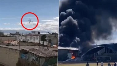Mexico Plane Crash: Private Plane Crashes Near Toluca Airport, Killing Everyone on Board (Watch Video)