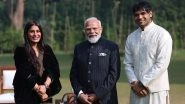 PM Narendra Modi Hosts Javelin Ace Neeraj Chopra, Wife Himani Mor, at His Residence in Delhi (See Pics)