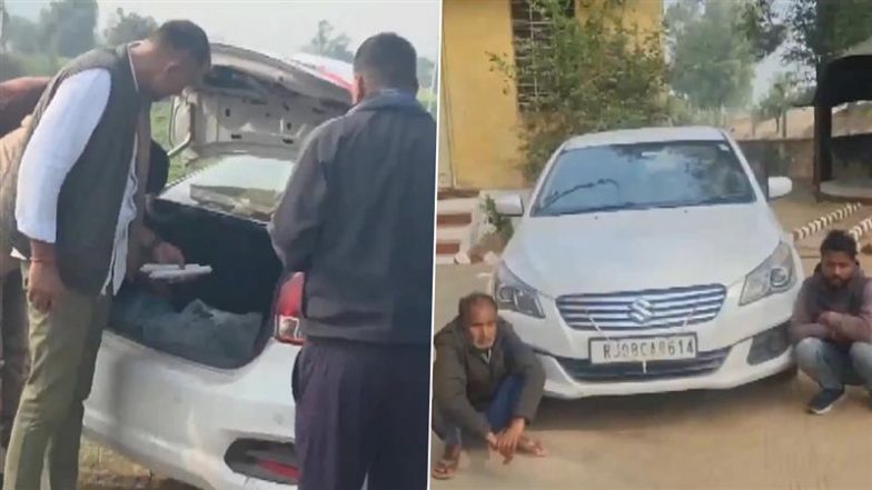 Security Alert on New Year’s Eve in Tonk: 150 Kg Ammonium Nitrate, Detonators Seized in Rajasthan; 2 Arrested After Police Intercept Vehicle on Tonk-Jaipur Highway (Video)