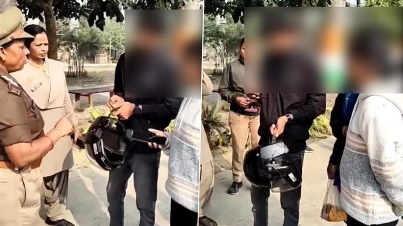 Uttar Pradesh: Siblings Visiting Sheetla Mata Temple Stopped by Police on Suspicion of Being Couple, Cop Asks Them To Bring Guardian (Watch Video)