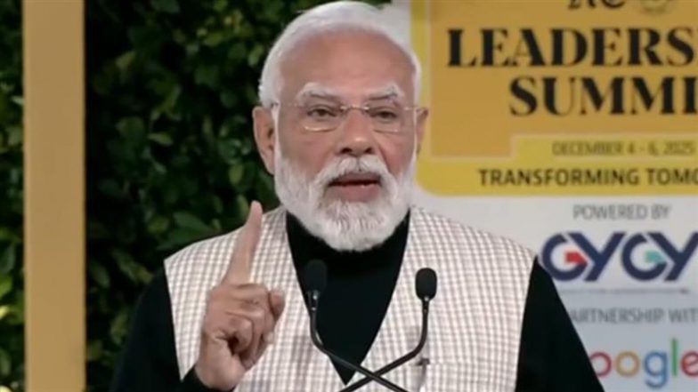 Hindustan Times Leadership Summit 2025: PM Narendra Modi Calls for End to ‘Slavery Mindset’, Stresses Trust-Based Governance (Watch Video)