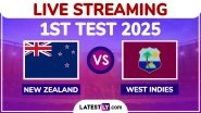 New Zealand vs West Indies Free Live Streaming Online, 1st Test 2025: How To Watch NZ vs WI Cricket Match Live Telecast on TV in India?