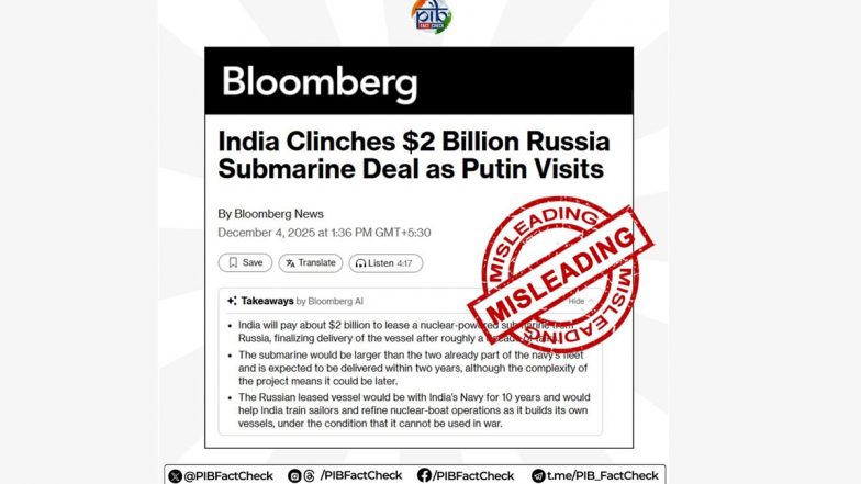 ‘Misleading’: Government Refutes News Report on New USD 2 Billion India-Russia Nuclear Submarine Deal