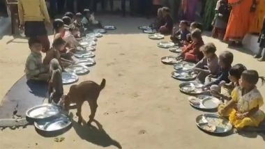 Viral Video Shows Goats Sharing Midday Meal With Children in Madhya Pradesh’s Katni, Probe Ordered